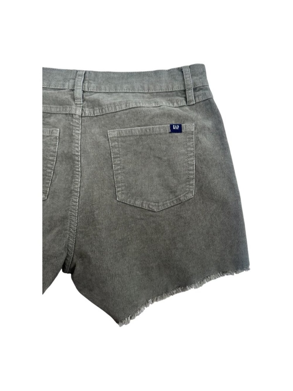 GAP Corduroy Shorts 6 Olive Green Raw Hem Mid Rise Stretch Coastal Preppy NWT - Picture 6 of 8